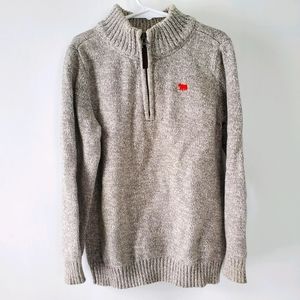 Carter's Grey Knit 1/3 Zip Long Sleeve Sweater